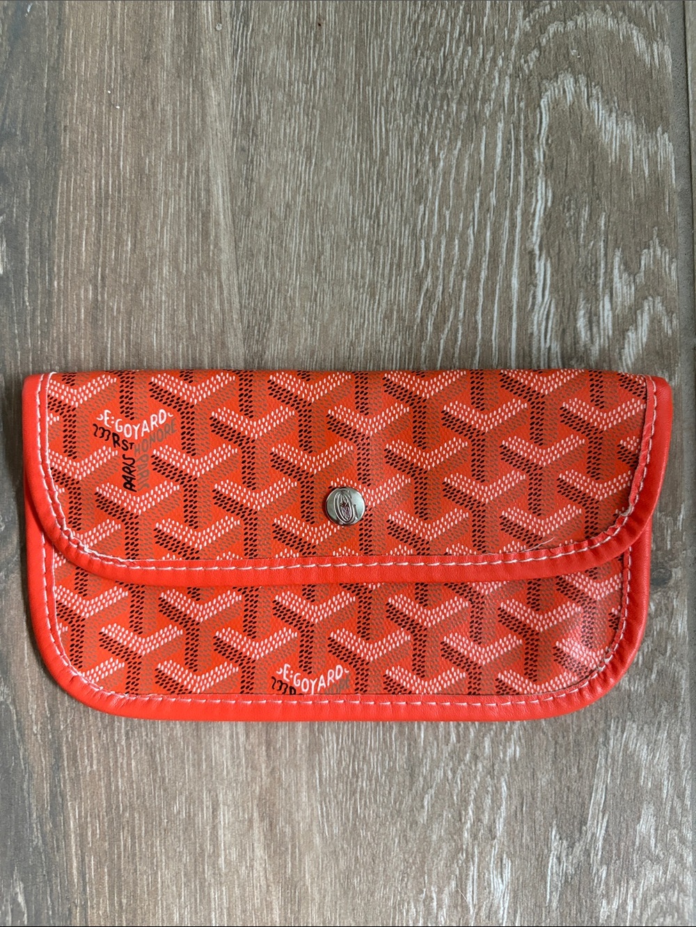 Goyard Paris Orange Wallet Snap Clutch Accessory Bag